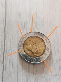 Moneta 500 lire IFAD 1978-1998 Errore di Conio