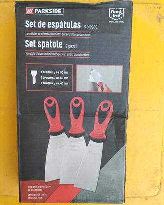 Set 3 spatole Acciaio Parkside nuovo Sigillato 