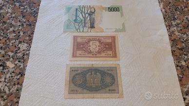 LOTTO   5   / 3  BANCONOTE DIVERSE  EPOCHE 