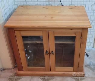 Mobile Credenza Larice Massiccio con Ante a Vetro