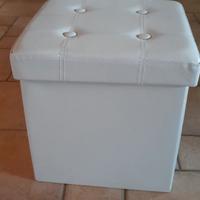 Puff Contenitore Pieghevole Bianco – Salvaspazio