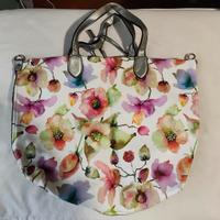 Borsa Tote Reversibile Floreale e Argento - Come N