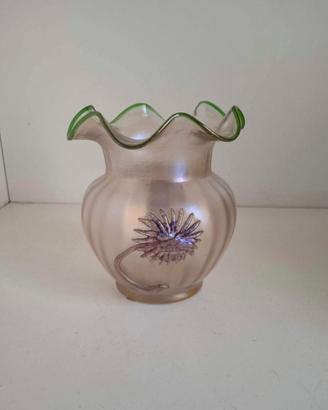Vaso antico KRALIK & SOHN vetro Boemia Art Nouveau