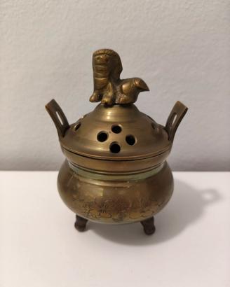Incensiere vintage in ottone Hong Kong