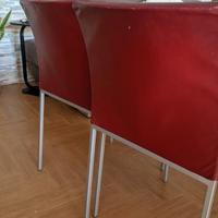 Sedie in pelle rosso bordeaux