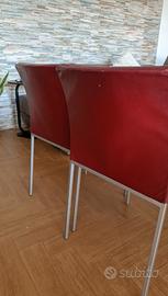 Sedie in pelle rosso bordeaux