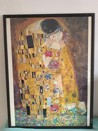 stampa quadro "il bacio" klimt con cornice