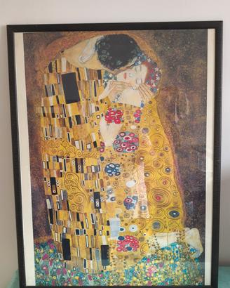 stampa quadro "il bacio" klimt con cornice