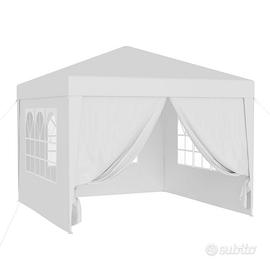 Gazebo 3x3 m bianco con laterali rimovibili e fine