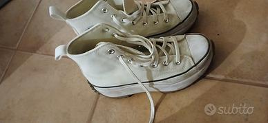 converse bianche platform