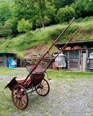 Calesse con ruote originali in legno