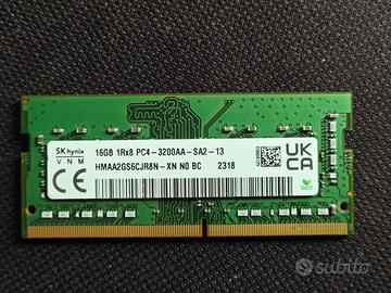 16Gb (1x16Gb) SK Hynix DDR4 Sodimm 3200Mhz