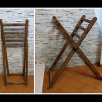 Antico cavalletto in legno naturale originale 