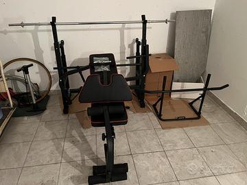 HOME GYM panca con bilanciere + sbarra trazioni