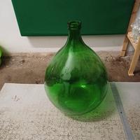 Damigiana in vetro verde – vintage / decorativa