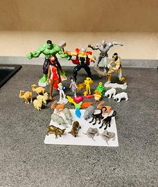 Lotto 28 sorprese Kinder animali, Barbie, Avengers