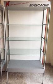 Vetrina Scaffale in Alluminio e Cristallo