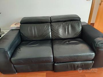 DIVANO NATUZZI PELLE NERA