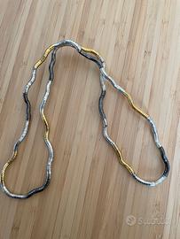 Collana-bracciale flessibile bronzo-oro