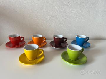 Set 6 tazzine tazze colorate da caffe