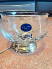 Ciotola argento e cristallo di boemia