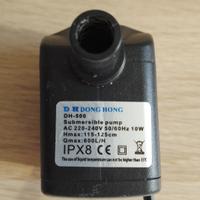 Acquario Pompa acqua immersione 10w 600 l/h