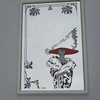 Specchio serigrafato stile Art Déco