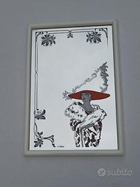 Specchio serigrafato stile Art Déco