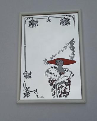 Specchio serigrafato stile Art Déco