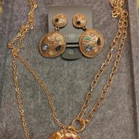 Set bigiotteria collana e orecchini dorati
