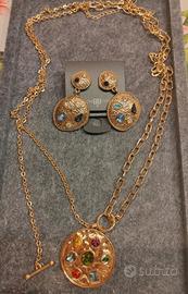 Set bigiotteria collana e orecchini dorati