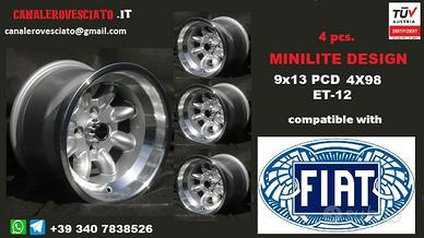 Cerchi minilite 9x13 4x98 Fiat Lancia Alfa 13