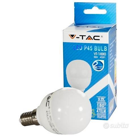 LAMPADINE LED V-TAC BULBO E27 8.5W LAMPADINE LUCE FREDDA 10 PEZZI