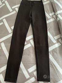 Leggins gessato marrone elasticizzato tg. XS