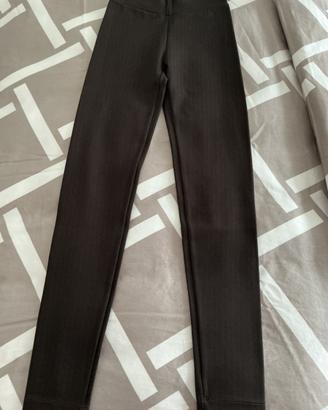 Leggins gessato marrone elasticizzato tg. XS