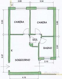 Trilocale con termo autonomo: via frejus
