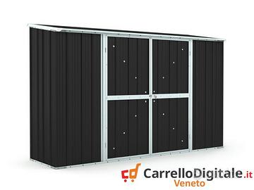 Casetta in lamiera esterno 307x100 75kg nero