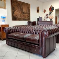 Divano nuovo chesterfield club 3 posti marrone 