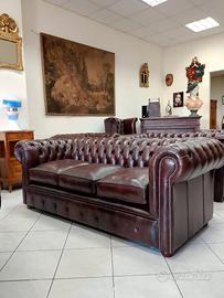 Divano nuovo chesterfield club 3 posti marrone 