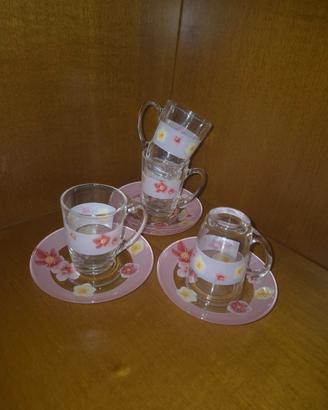SET TAZZINE LUMINARC POEME ROSE