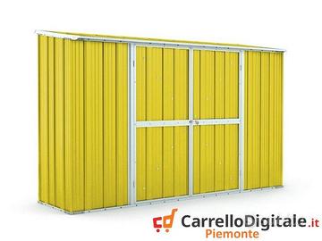 Casetta in lamiera per esterno 307x100cm giallo
