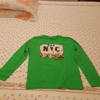 T-shirt a manica lunga con stampa verde