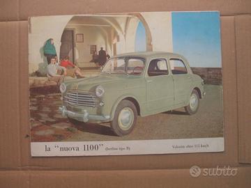 BROCHURE FIAT 1100 B BERLINA TV FAMILIARE ANNI 50.