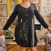 Vestito stile imperiale grigio scuro 