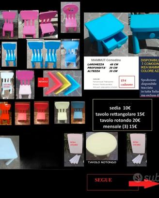 IKEA MAMMUT sedie tavoli sgabello e comodini