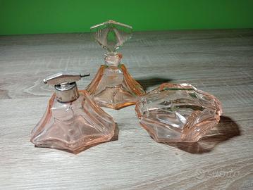 Toilette vetro Set Profumo Vintage Sapone Cipria