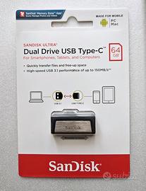 Chiavetta USB-A e USB-C Sandisk Ultra - 64 GB.