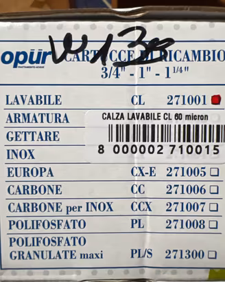 Ricambio filtro OPUR