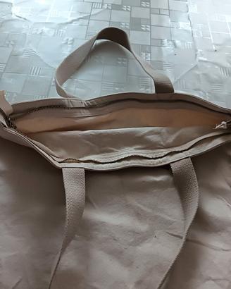 borsa cotone con cerniera levis