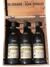 3 bottiglie vino Barolo Pio Cesare 1964 Alba